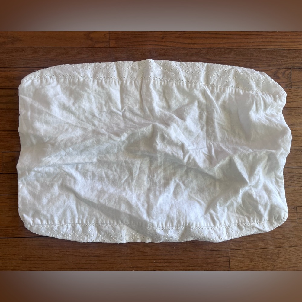 Pottery Barn Kids White Eyelet changing pad cover